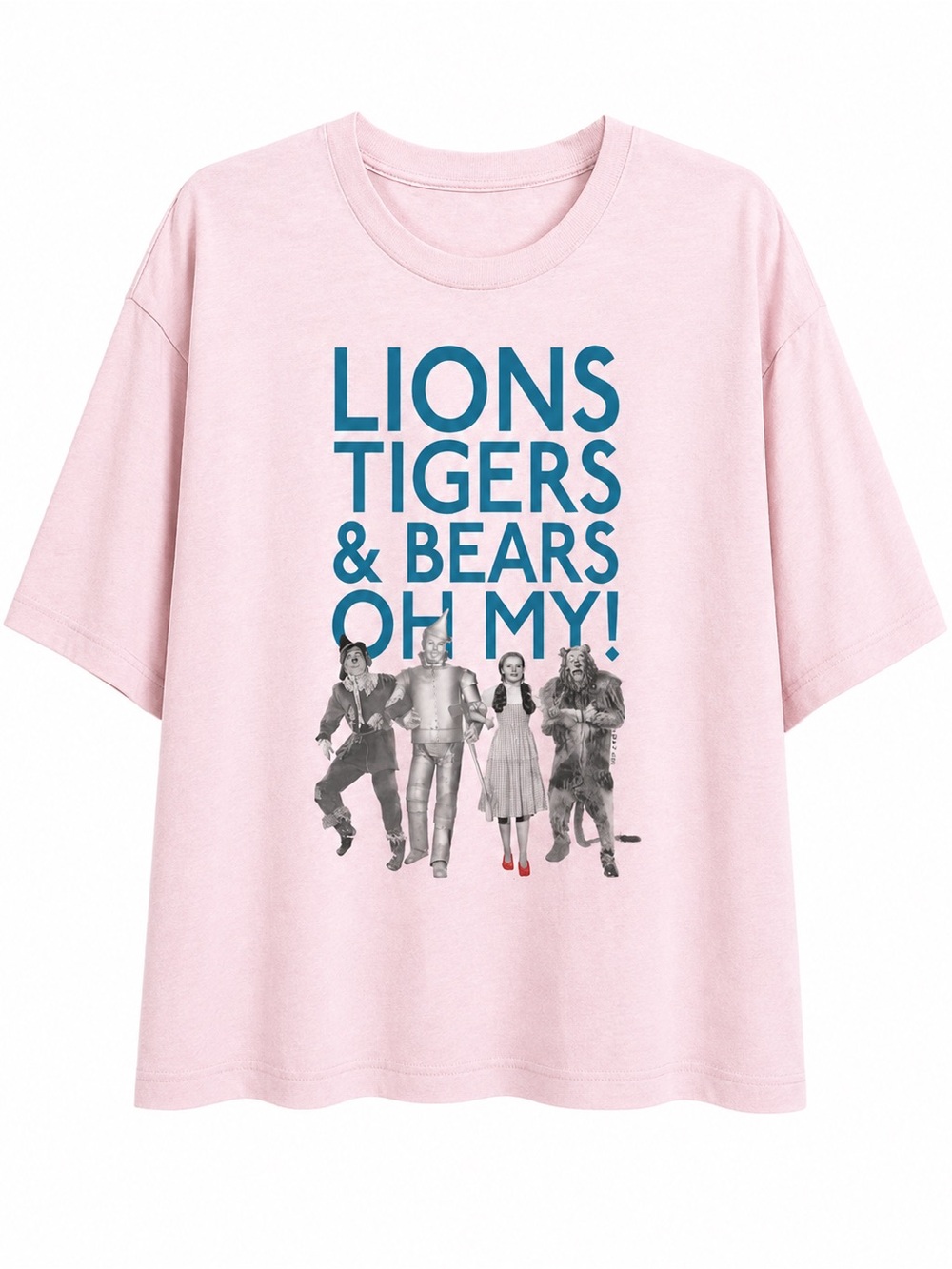 Wizard of Oz Lions Tigers & Bears Oh My Women's Crew Neck Short Sleeve Crop